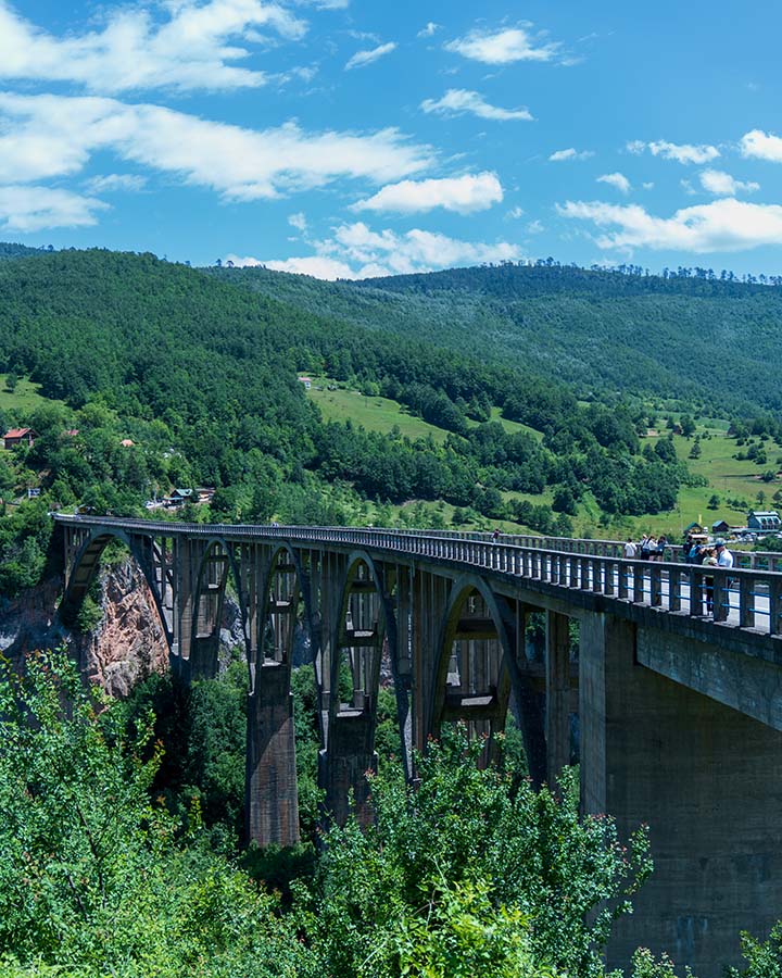 杜德維卡塔拉大橋跨越塔拉河峽谷，蒙特內哥羅著名工程奇蹟之一
